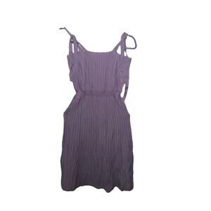 Women’s Lavender Ribbed Sleeveless Dress Tie Strap Size Medium Lightweight